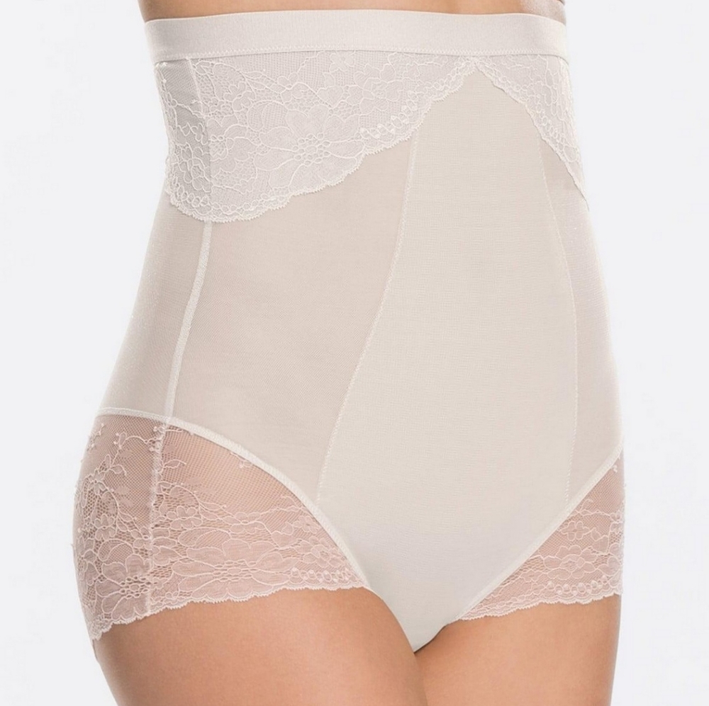 Spanx White Lace High Waisted Brief-XS